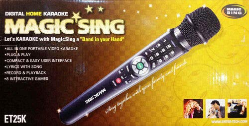 Set De Micros Karaoke Magic Sing Enter Tech – 3 Puces De Chanson Tagalog – Étui Et Câble AV