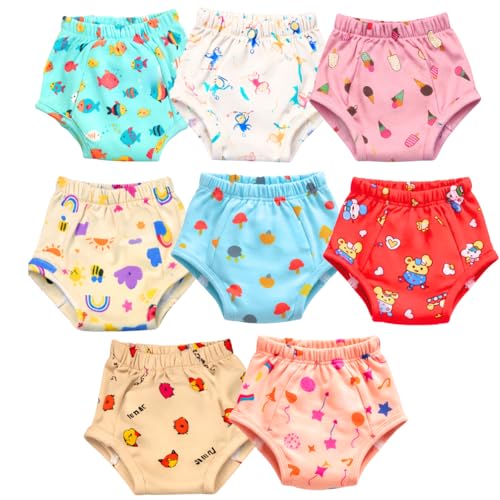 Image of SoftPadded Toddler Training Underwear | Training Pants | Mixed Colours | Soft Cotton Leakproof Potty Training Underwear | Breathable Washable Pants for Toddlers (XL, Pack of 8)