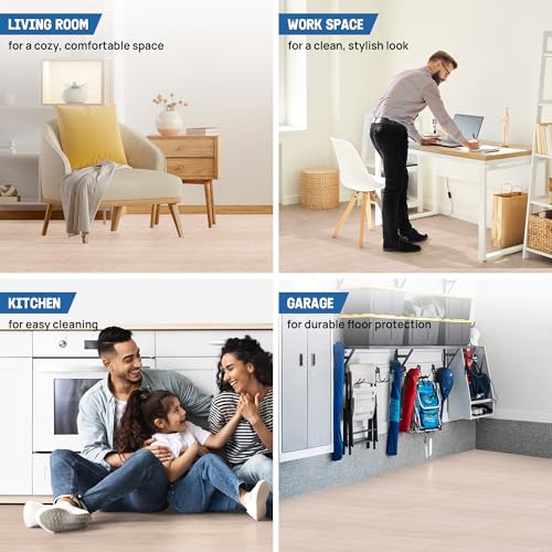 Image of Yes4All EVA Interlocking Mats, Puzzle Floor Tiles, Foam Floor Padding with Border for Furniture, Home Space, Living Room, Garage 11,22,32 SQFT