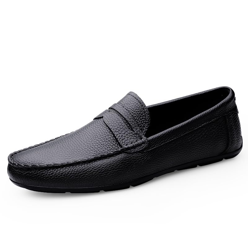 Men's Loafers Round Toe Leather Penny Loafer Slip Resistant Flexible Anti-Slip Fashion Slip-ons2