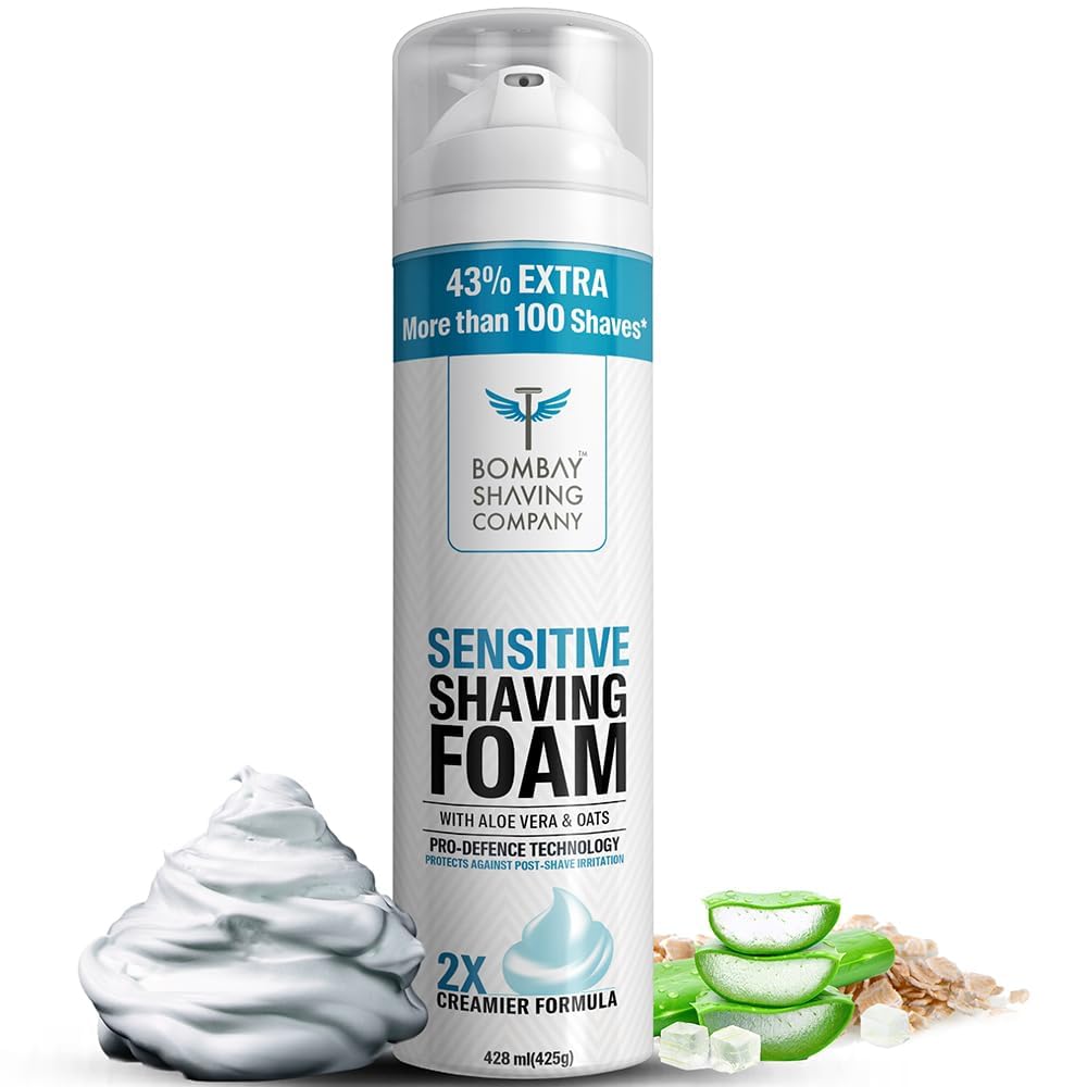Bombay.shaving.company Sensitive Shaving foam 425 g, 14.37 Ounce (Pack of 1), White