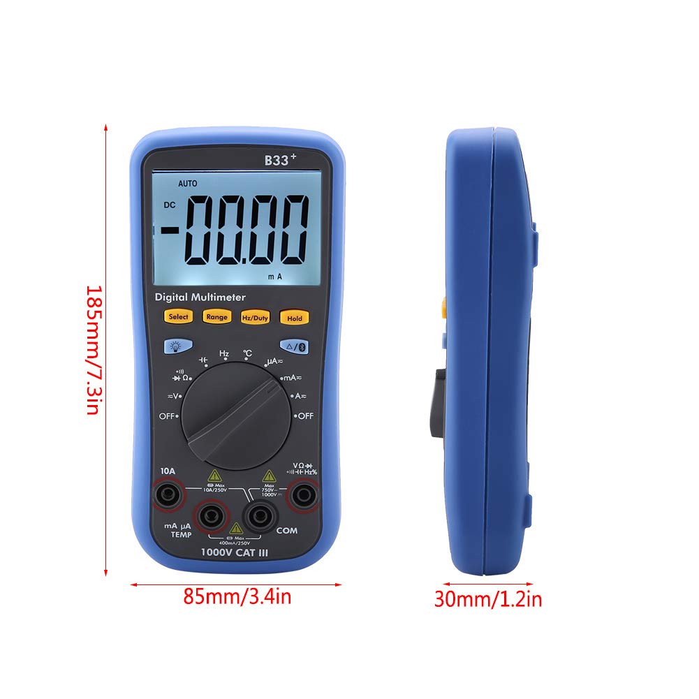 Fafeicy Multimètre Numérique B33+ 3999 Points True RMS Auto-Ranging avec