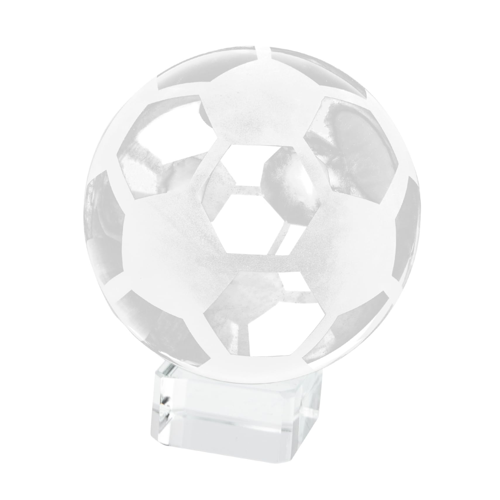 ifundom Crystal Soccer Ball Ornament Transparent Crystal Football with Stand Unique Decorative for Parties Souvenirs and Photography Props