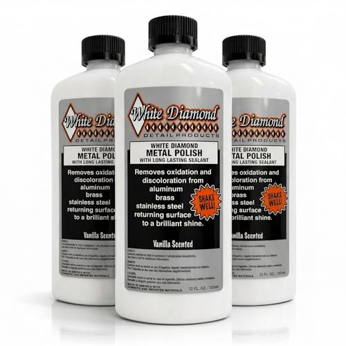 Schultz Laboratories White Diamond Metal Polish & Long Lasting Sealant - Perfect for Stainless Steel Brass Aluminum Chrome Gold Silver - Sealant Rust Remover/Preventer Jewelry Boats - 3 Pack