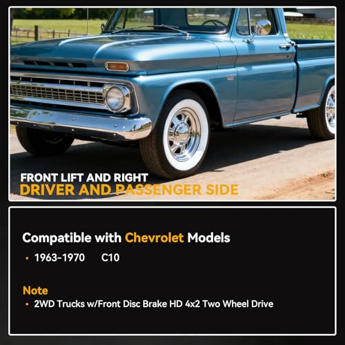 2.5" Drop Spindles, Front Lowering Suspension Knuckle Kit Compatible with 1963-1970 Chevy C10 w/Disc Brakes 2WD Only, Pickup, Panel Truck, Suburban, # M0117K35-1 M0117K35-2 by Diulietu - Image 2