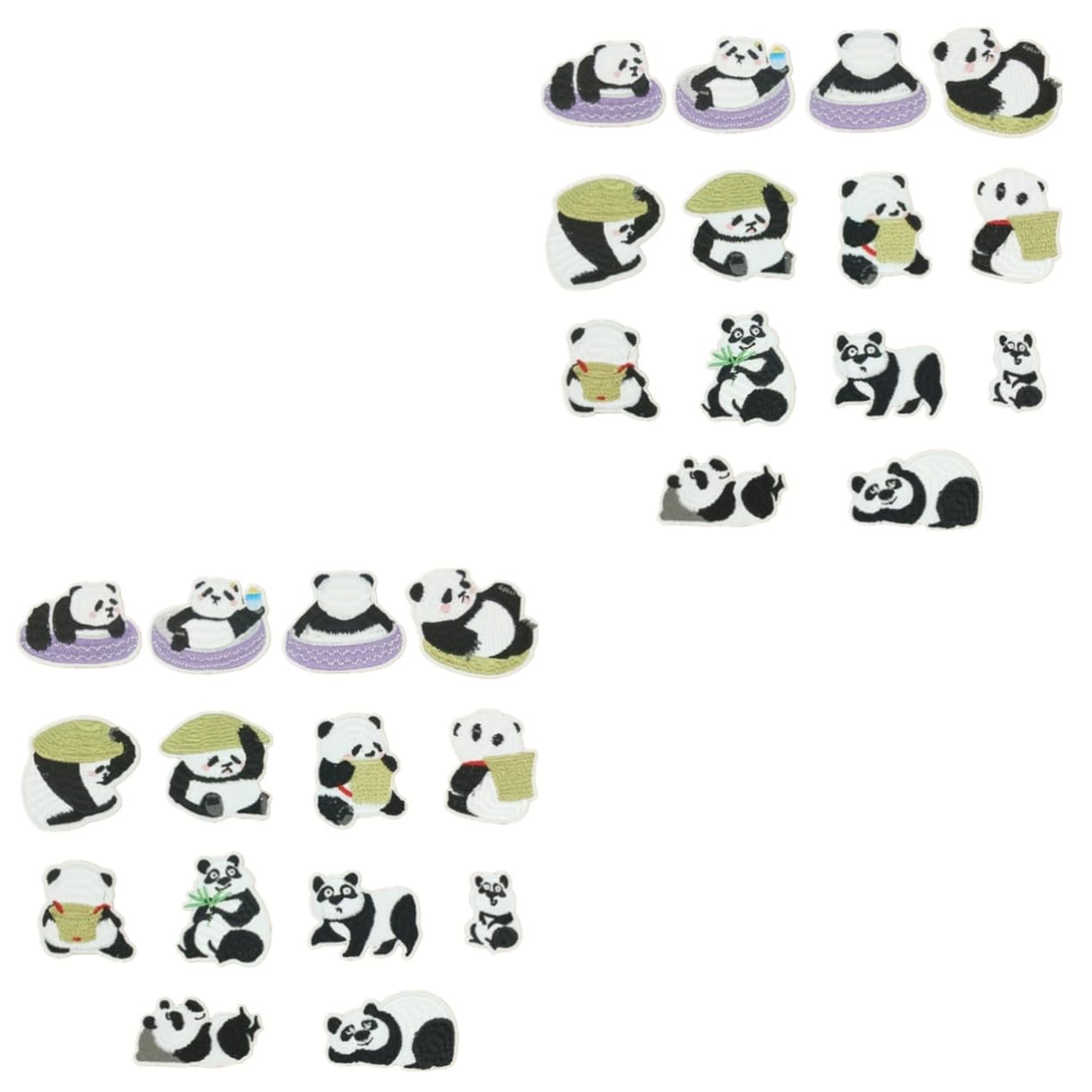 STOBOK 28stücke Panda Patches Teiliges Cartoon Applikationen Zum Aufbügeln Nähen Niedliche Stoffflicken Für Kleidung Taschen Jeans Bastelprojekte Hochwertige Hautfreundliche