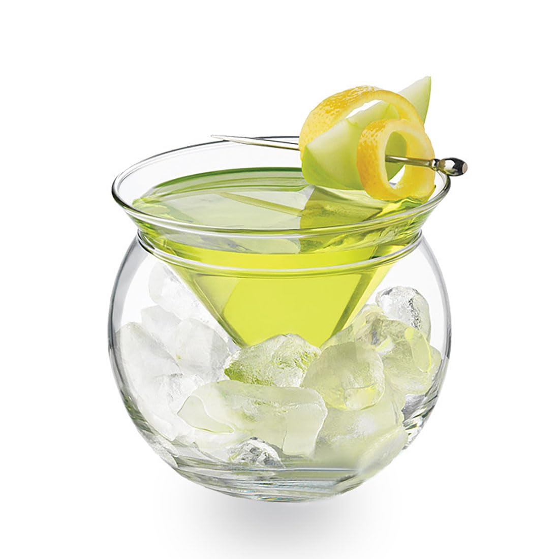 Doppelwandige stiellose Cocktailgläser, klare isolierte Gläser für Dessert, Eiscreme, Vorspeisen, kleine Getränke & Partys