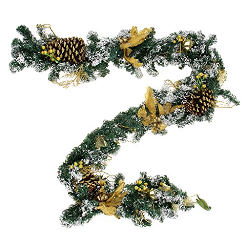 menolana 2 M Guirlanda de Natal Pinho Artificial para Decorações de Natal Roxo - Ouro