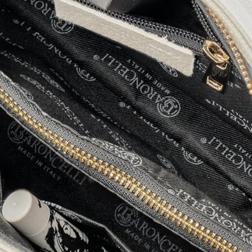 Image of Baroncelli Italian Leather Tote Bag for Women - Pebbled Genuine Leather Medium Handbag with Zipper - Made in Italy