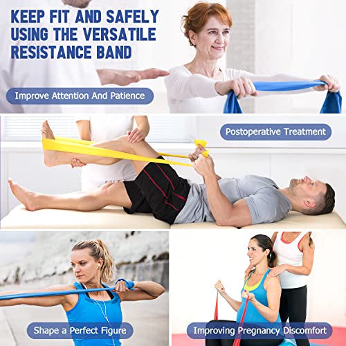 Resistance Bands Set - Exercise Bands for Physical Therapy, Yoga, Pilates, Rehab and Home Workout, Non-Latex Elastic Bands - Image 7