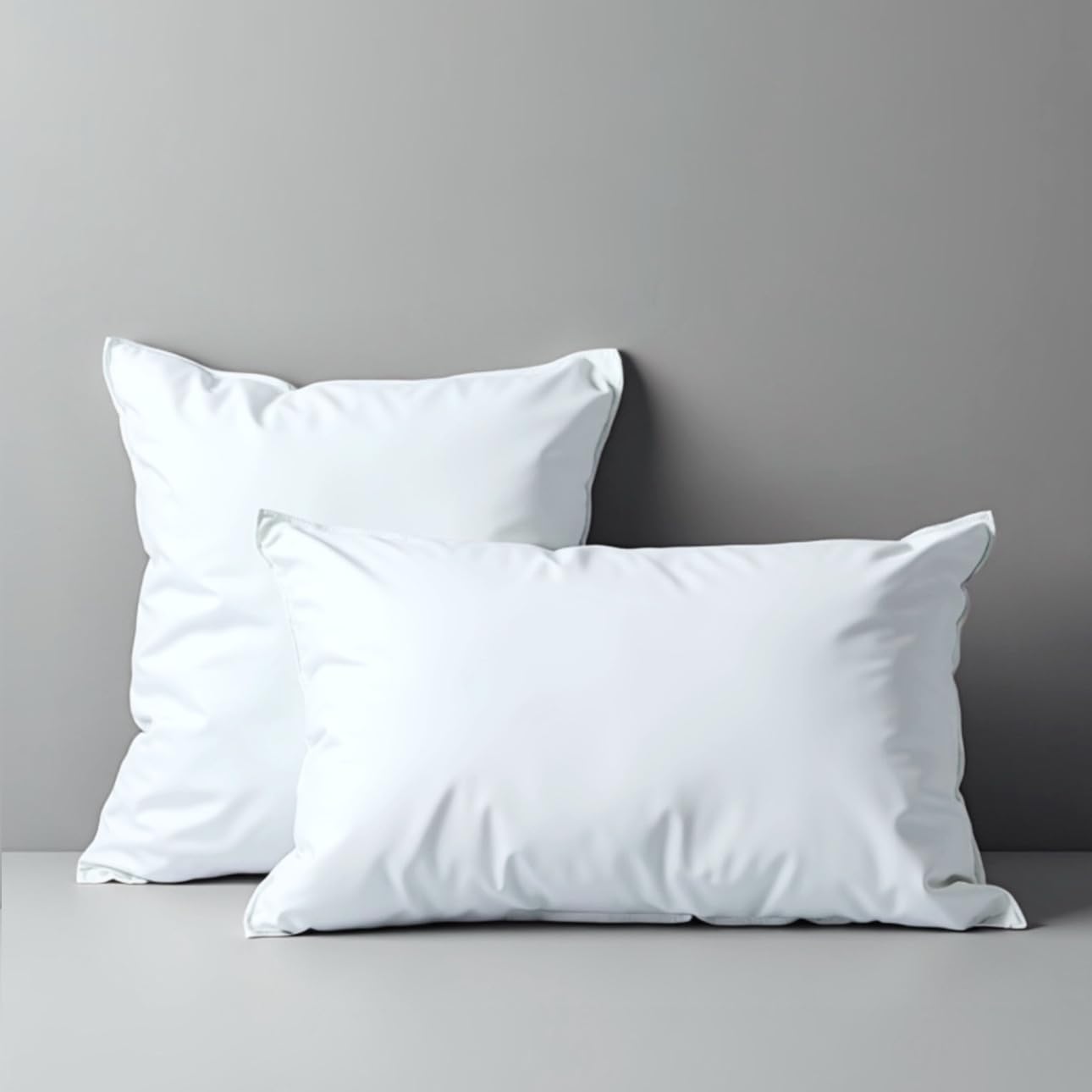 1200gsm Duck Feathers Pillow Extra Soft Filling Hypo Allergenic Anti Dust Mite Filling 85% Feather 15% Down White Premium Support Designed Side Back Sleepers Bed 48 X 74cm (Pack of 2 (Cotton Cover))
