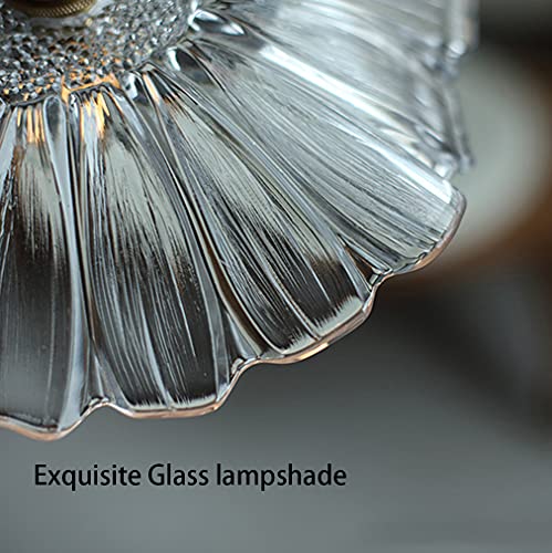 Leaves Glass Pendant Light Fixture Vintage Industrial Chandeliers Flower Shape Lamp Shade E27 Brass Finish Hanging Ceiling Lighting For Restaurant Kitchen Island Loft Bar (Purple) #TOP5