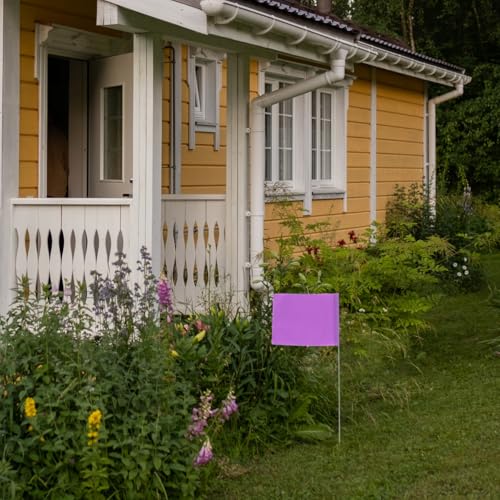 YARNOW 50 Stück Wahrzeichen-Flagge Landschaftsfahnen Rasenmarkierungsfahnen Markierungen für Einfahrtsflaggen Pflanzen Gartenfahnen Markierungen für Rasenfahnen Hofflaggen PVC Violett