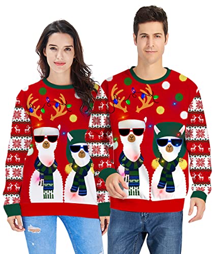Image for LED Light Up Llama Sweaters