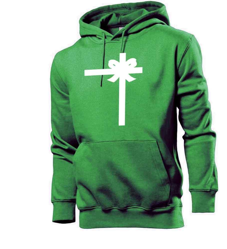 Geschenkschleife Männer Hoodie Sweatshirt Grün XL