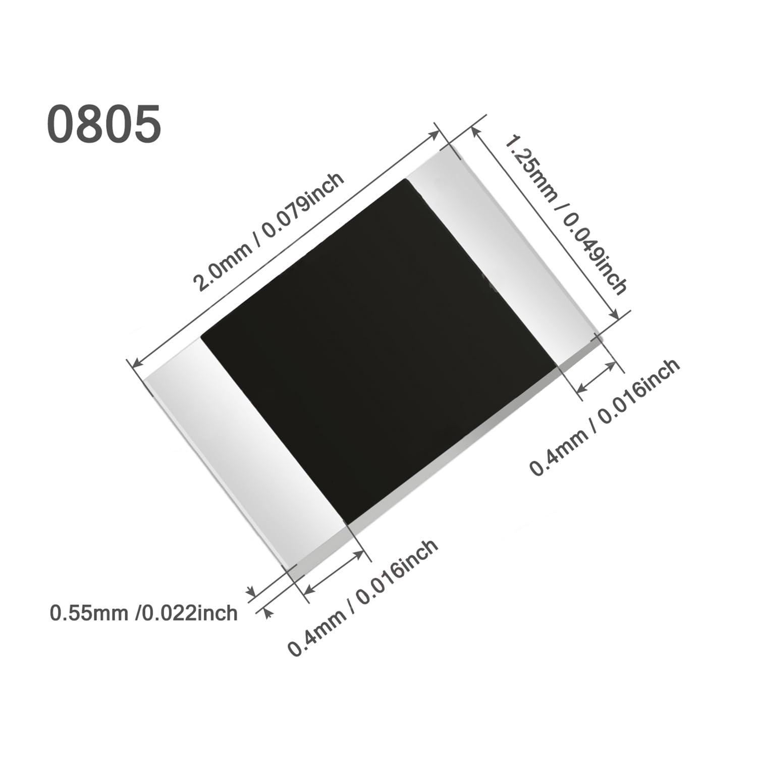 100 Stcs 0805 1% 1/8W SMD-Weerstand,0805 0.1R 100pcs