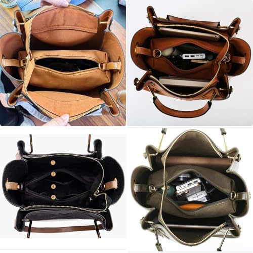 Women Large Tote Bag with Pouch Set of 2 Trendy Retro Floral Embossed Shoulder Handbag Crossbody Bucket Purse Fashion3