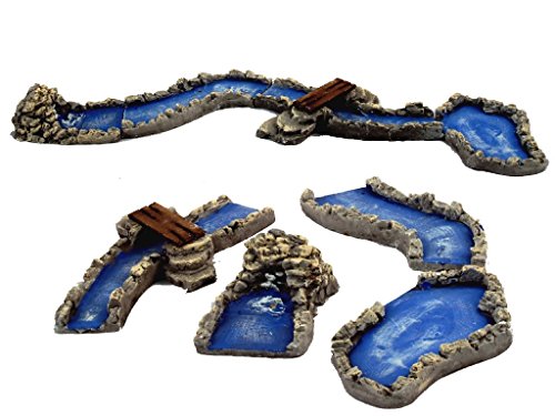 🎨 GESSO DIPINTO A MANO - EFFETTO ACQUA REALISTICO - Realizzati in gesso con finiture multicolore dipinte interamente a mano, i tratti riproducono fedelmente l'effetto dell'acqua corrente, delle pietre del letto del fiume e delle rive con muschio e vegetazione; ogni pezzo è unico e curato nei minimi dettagli.