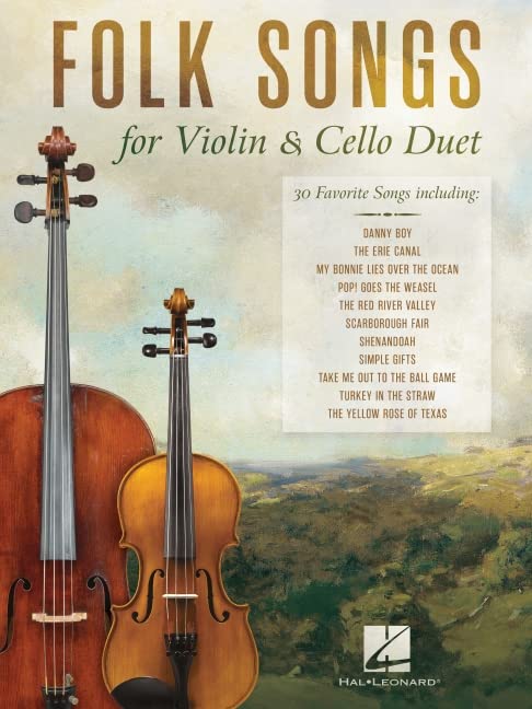 Folk Songs for Violin and Cello Duet: 30 Favorite Songs Arranged by Michelle Hynson | Sheet Music for First Position Players | String Duet Repertoire for Lessons and Recitals