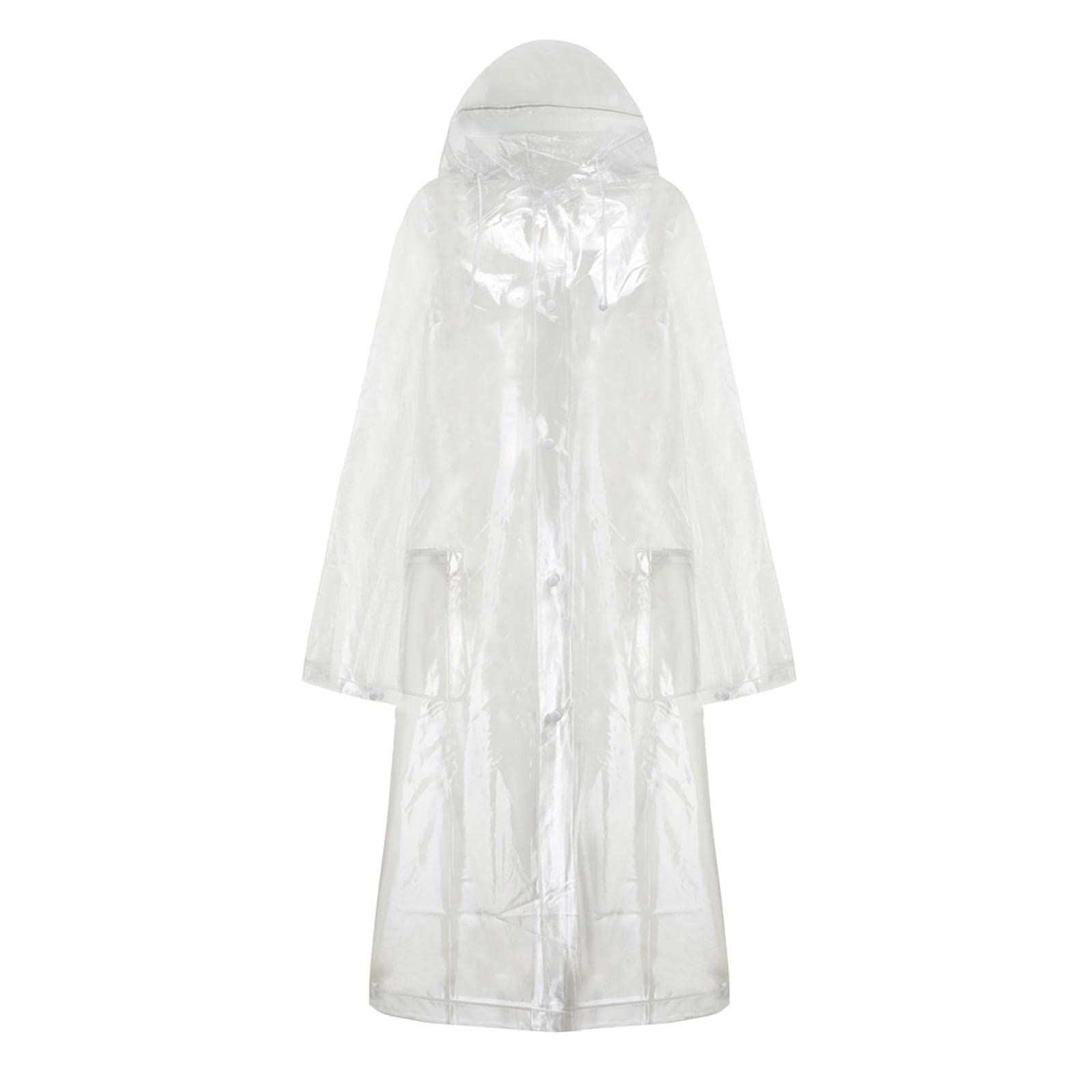™ Clear Hooded Rain Poncho Waterproof Raincoat Jacket Men Women Outerwear XL | Coats & Jackets | Mens Clothing-image-23