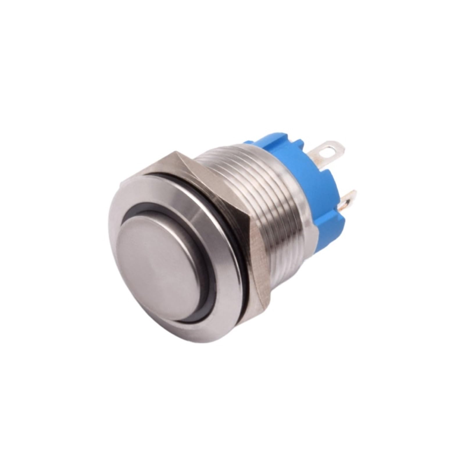 19 mm wodoodporny metalowy przełącznik przyciskowy 12V 24V 220V Czerwony Zielony Niebieski Podświetlany LED Chwilowy przełącznik zatrzaskowy Przycisk On Off (Flat Power Symbol, NICKEL PLATED