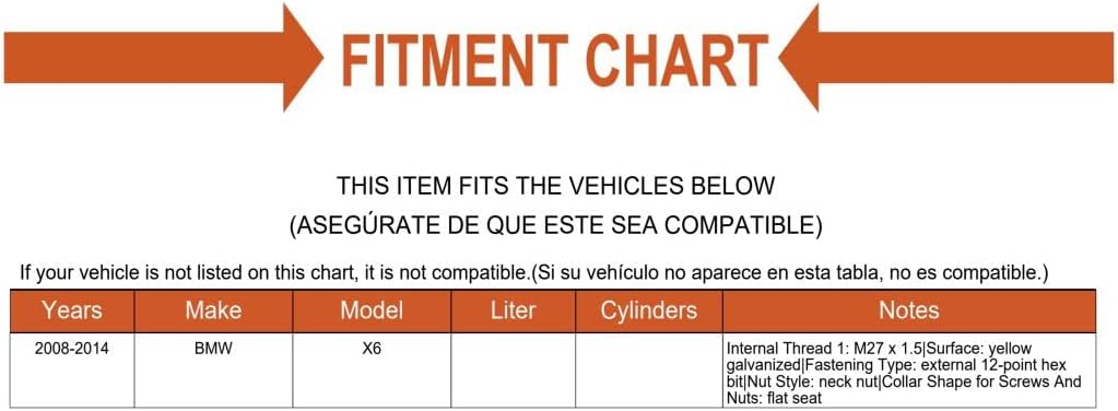 Replacement Stub Axle Nut Kit Mechanics Choice for 2008-2014 BMW X6
