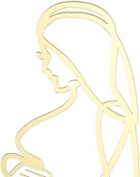 Vista 6 de Abstracto Arte Línea Mujer Embarazada Pastel Topper, Espejo Dorado, Baby Shower