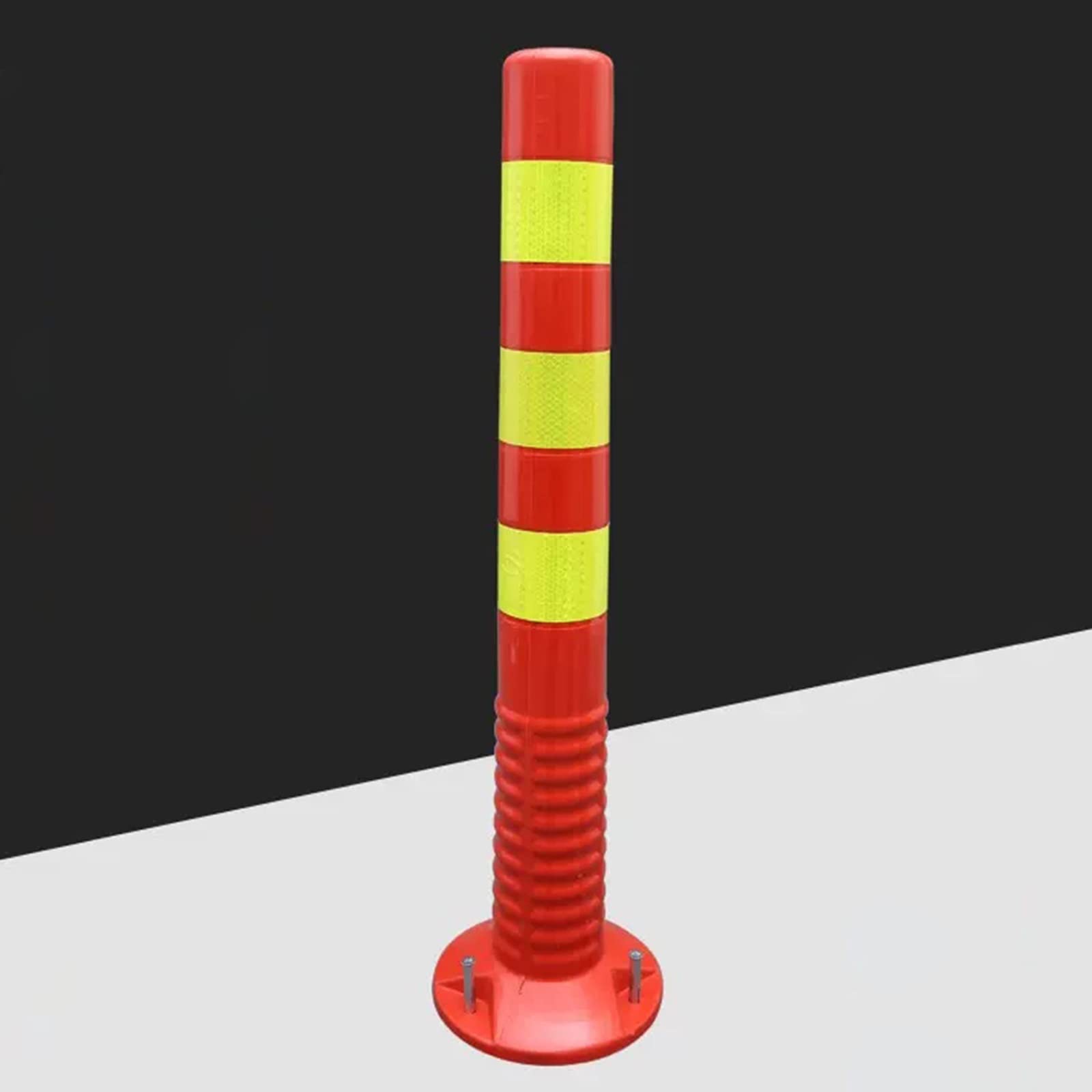 Poteaux de stationnement, cônes de signalisation de 76 cm (30 po) - Barrières de sécurité réfléchissantes et Flexibles pour Le stationnement et Les travaux - Lot de 5 balises Rouges/Jaunes p