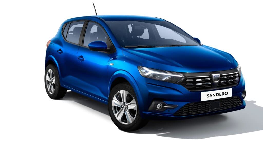 Tapis pour Dacia Sandero III à partir de 2021 - Tapis de Voiture sur Mesure antidérapant, Talonnette en Caoutchouc renforcé, Boutons de Fixation, Noir