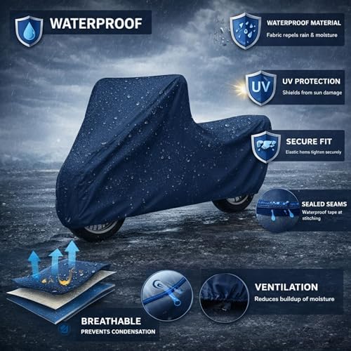 Image of Premium Scooty Cover for Electric Infinity E1, Plus, Infinity E1 All Model fit 100% Waterproof Dustproof Scratchproof - Ultra-Shield & All Weaather Protection for All Scooter Bike Cover