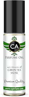 CA Perfume Originals Green Tea Musk Unisex Fragrance Oil Citrus Aromatic Scent Long Lasting Perfumes for Women & Men Travel Size TSA Ready Mini Parfum Body Oil Roll-on 0.33 Fl Oz 10ml