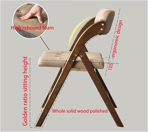 Miniatura 6 de Sillas de oficina plegables de madera maciza con asientos acolchados, sillas de cocina, ideales para reuniones familiares, adecuadas para comedor,