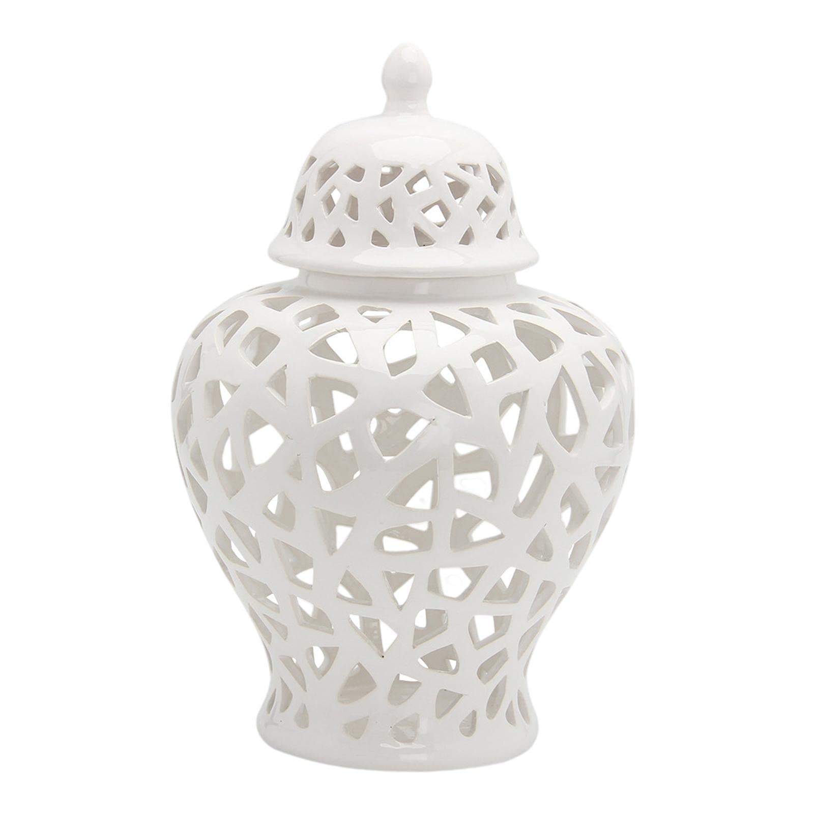 perfk Vaso da 28 cm, smaltato Creativo, Decorazione Artigianale, Vaso in Ceramica per Composizione da