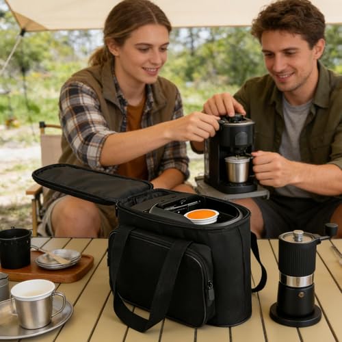Oxford Travel Bag for Coffee Machines - Versatile Carry Bag with Multiple Compartments, Ideal for Business Trips, Camping, and Home Use - Image 2