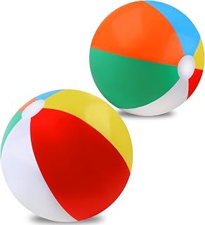 REGUICORP ビーチボール 2個 50.8cm 夏の日 海やプール ビーチバレー 空気入れ式 スポーツ 夏のパーティー（膨らんだ直径35.5cm）