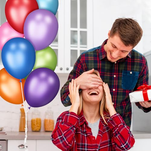 Image of 120Pcs Balloons Assorted Colors,12 Inch Latex Party Balloon for Birthday Party, Light Multi Color Ballons Rainbow Balloons for Wedding Baby Shower Supplies.(Assorted)