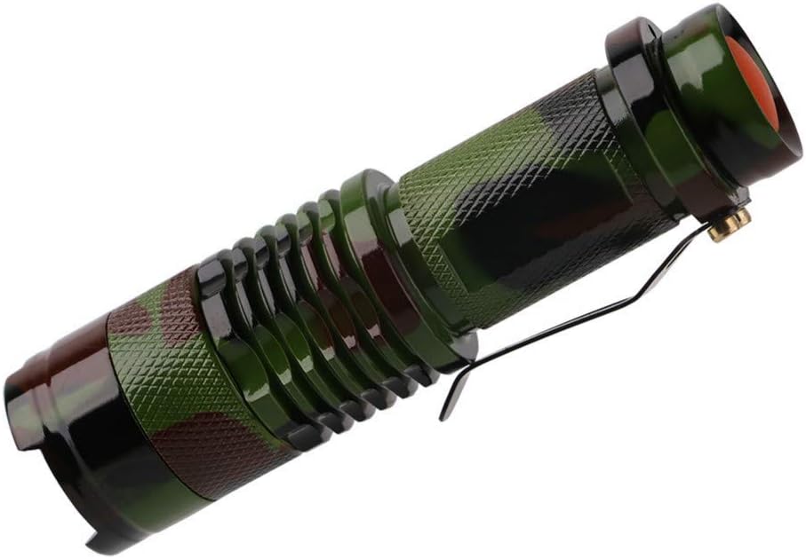 Linterna de Mano Linterna impermeable camuflaje LED linterna 3 modos ajustable foco linterna luz portátil