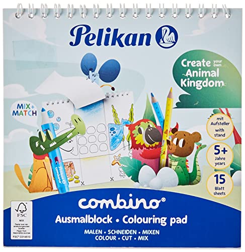Pelikan 811231 Malblock Combino (mit Tiermotiven, 15x15 Cm) 1 StĂĽck