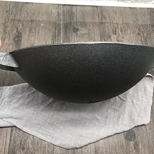 Wok de Hierro Fundido 36 cm con Tapa de Madera miniatura 5