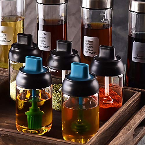 heaven2017 3 Contagem Condimento Pot Spice Garrafa Escova de Tampa de Mel Tempero Servindo Colheres