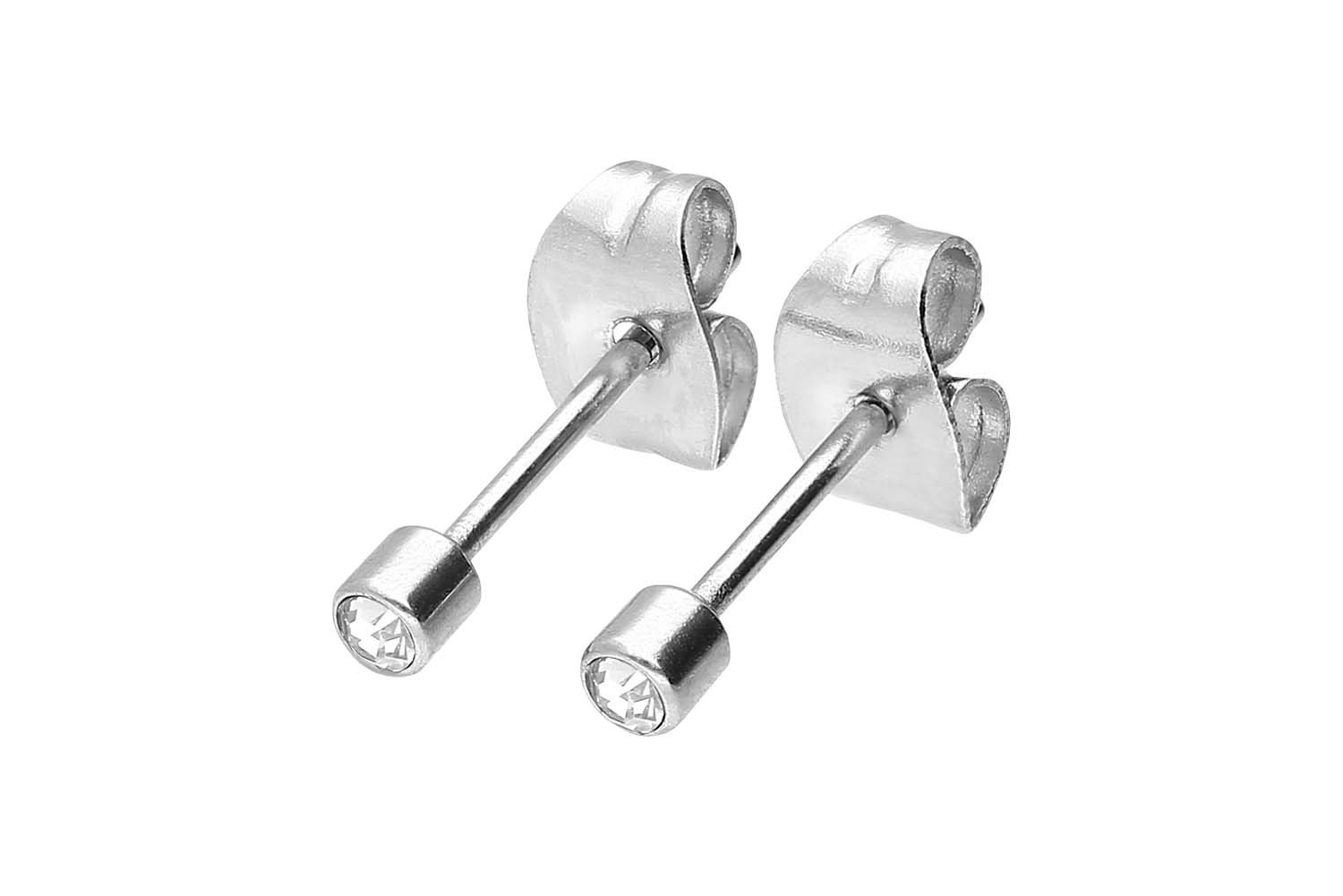 FILANGOClassic Surgical Steel Stud Earrings with Crystal in 4 Beautiful Colours 1 Pair