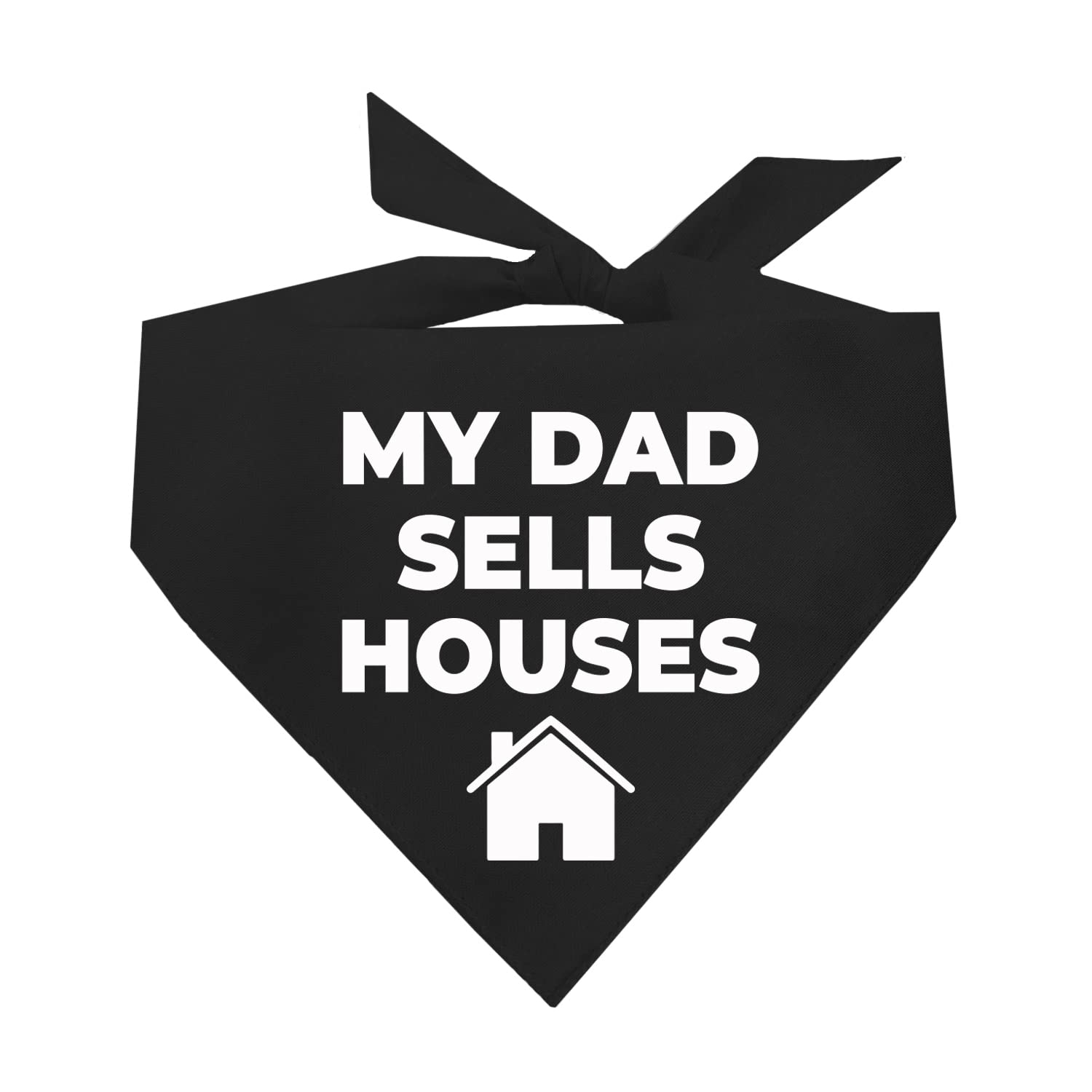 My Dad Sells Houses Real Estate Dog Bandana (19 Black, One Size)