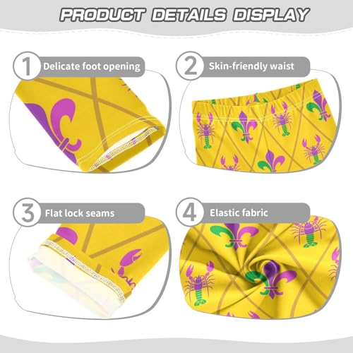 Girls' Leggings Mardi Gras Crayfish Ankle Length Printed Leggings Comfort Pants for Kids 4-10 Years4