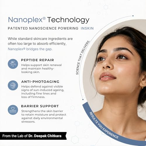Image of in.skin Peptide Repair SPF 50 PA++++ Sunscreen | Broad Spectrum UV Protection with Matrixyl 3000 & Copper Peptide | Lightweight, Non-Greasy |For Oily, Acne-Prone & Sensitive Skin (100 gm)
