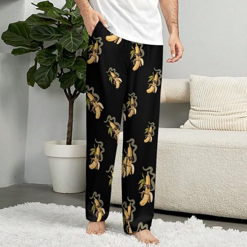Weed Smoking Banana Men's Pajama Pants Lightweight Pjs Bottoms Sleep Lounge Pant with Pocket Drawstring4