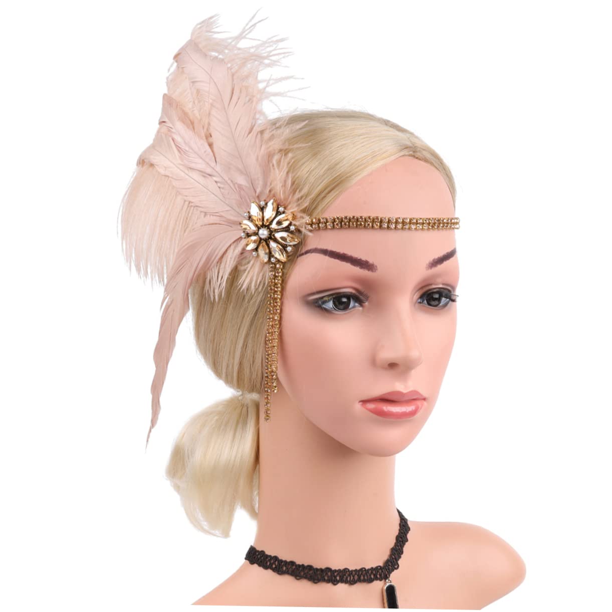 SHERCHPRY 3pezzi Fascinator Piume Per Donne Accessorio Da Sposa Elegante Per Feste e Balli Headpiece Vintage Anni Per Matrimoni e Cerimonie
