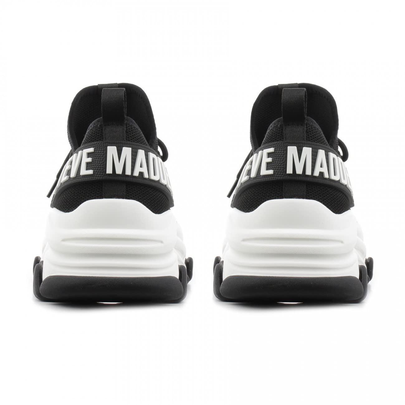 Steve Madden PROT04S1 nero scarpe donna sneakers tessuto slip on zeppa