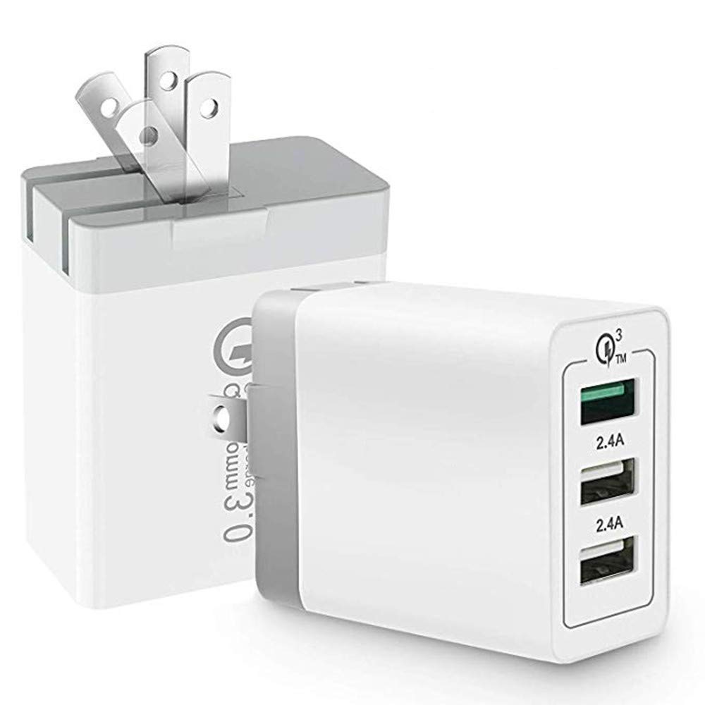 [ QC 3.0 + 2 USB ] Quick Wall Charger Fast Adapter, 30W 3 Port Tablet Phone Quick Charge 3.0 Travel Adapter SmartPorts+Foldable Plug Compatible for SamsungS9/S8/ Note8 PhoneX/8 Pad LG Nexus HTC