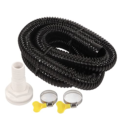 Weikeya Bilgenpumpen Schlauchinstallationssatz, 1?1/8 Zoll Durchmesser, strapazierf?higer 5 Fu? PVC Schlauch durch den Rumpf, funktionale 2 teilige Klemme Boote