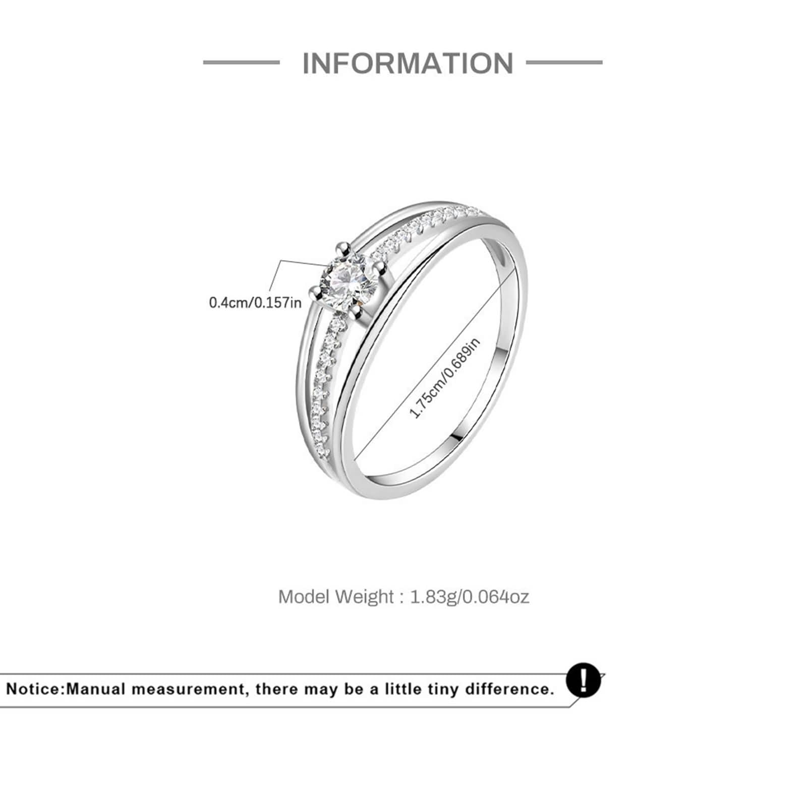 Beydodo Anillo Boda Oro Blanco 9 14 18 K de Mujer con Redondo con Moissanita, Anillo Plata de Matrimonio de Mujer